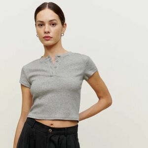 Reformation Gray Wilmer Top